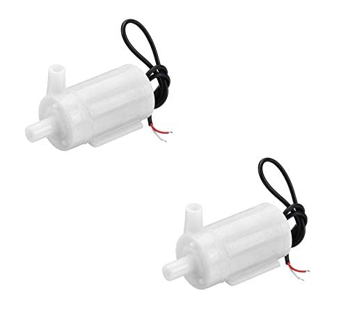 (Pack of 2) Mini Water Pump 3-6 V DC Water Pump, Aquarium, Fish Tank and for School Projects and Models Submersible and Non Submersible Mini Water for Fountain Garden Fish Tanks (White) AB0178