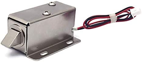 DC 12V Lock Door Electric Lock Assembly Solenoid Small Electric Lock Access Control Lock for Door Cabinet Drawer Security Electronic Lock for All Kinds of Container Products AB0122