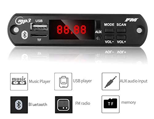 Wireless Bluetooth MP3 WMA Decoder Board Audio Module Support USB TF AUX FM Audio Radio Module AM2 AB0139 - Image 3