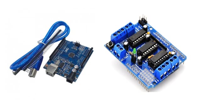 Arduino UNO R3 ATmega328P With USB Cable Black/Blue And L293D Motor Driver For Arduino Combo AB0270
