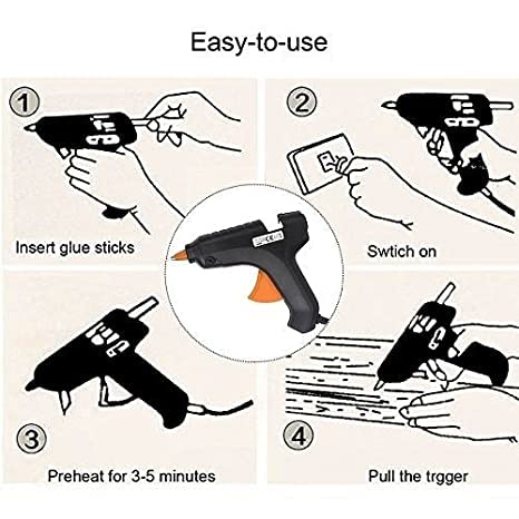 40 Watt Hot Melt Glue Gun with 5 Pieces Glue Sticks Free AB0068 - Image 4
