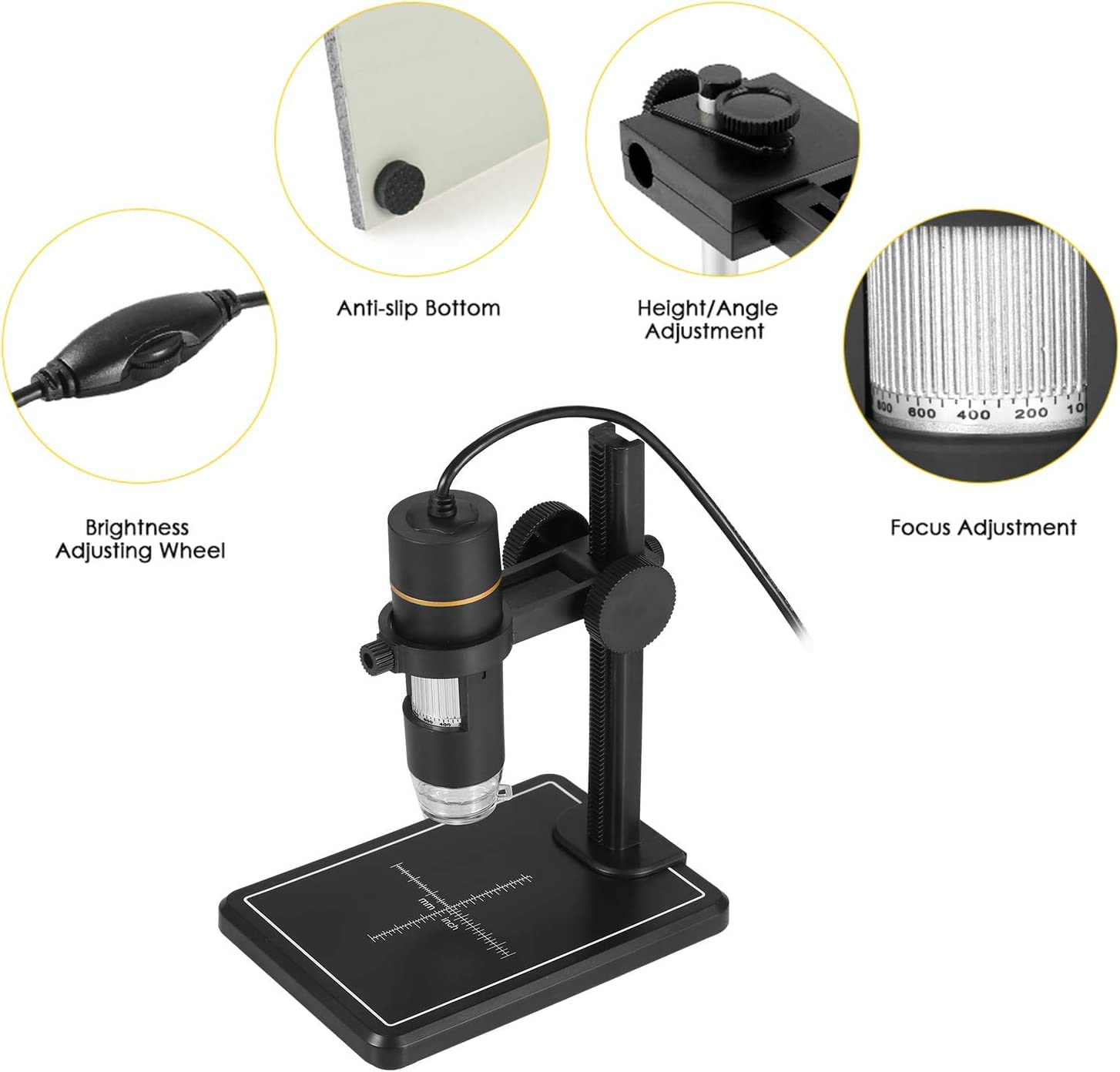 Digital 50X to 1000X Magnification WiFi USB Microscope with 8 LED HD 1080P 2MP Camera, Handheld Microscope Endoscope Magnifier for iPhone Android, iPad Windows MAC (USB-WIFI-1000x) AB0079 - Image 4
