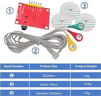 ECG Module AD8232 Pulse Heart ECG Monitoring Sensor Kit - Image 3