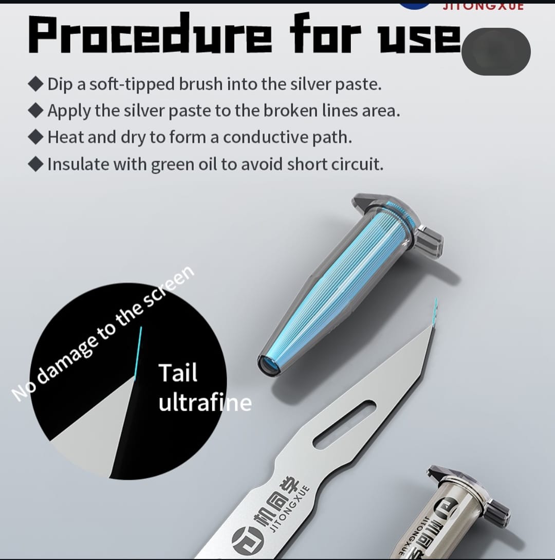 JTX F1 Jumper Conductive Silver Paste Set for iPhone / Android Screen Repair Line - Image 4