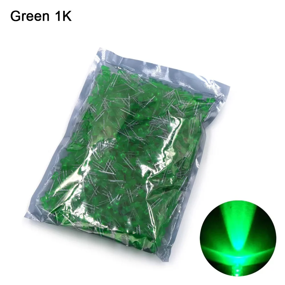 LED 5mm Green In Green (50 Pcs)