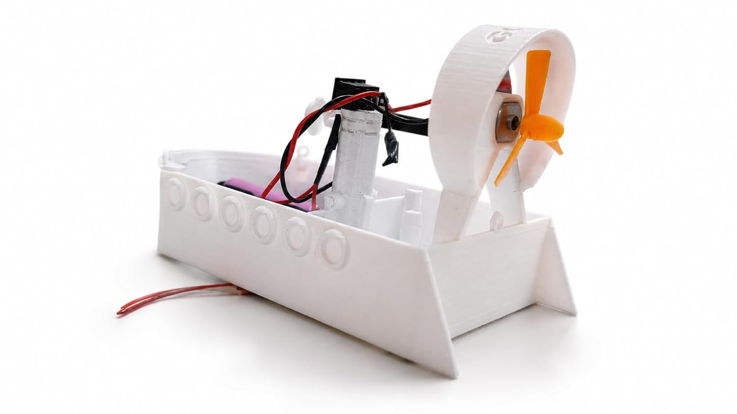 Autobotix DIY DC Power Boat RC Circuit Board Kit, Battery Powered,White, for Hobbyists, 8 Years and Up