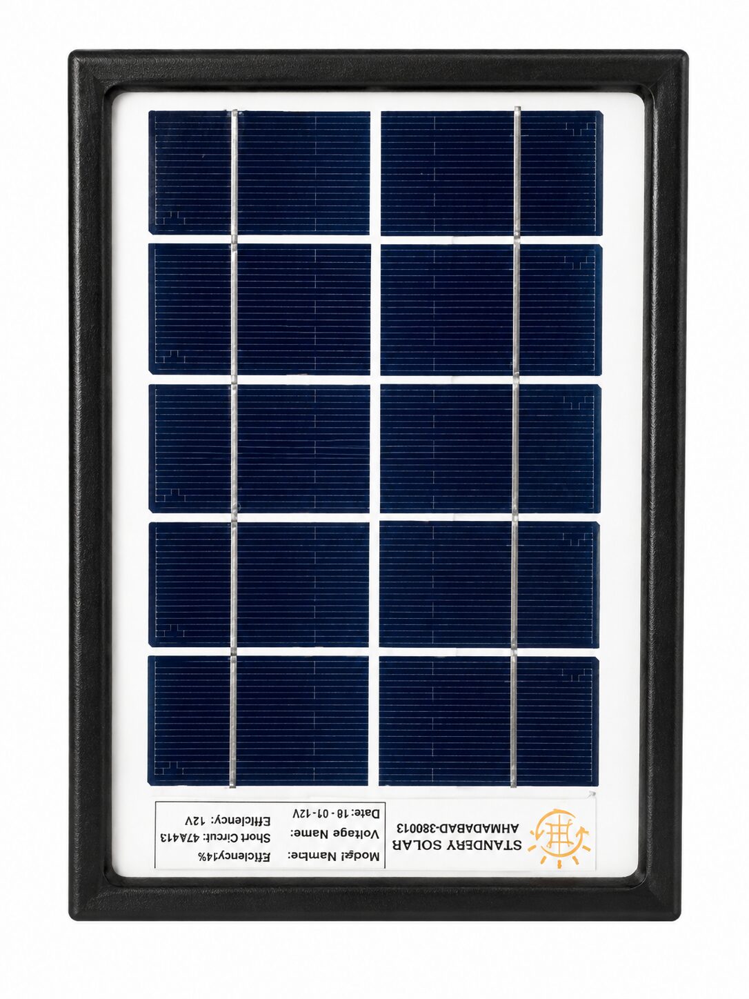 6.0V 2.5watt solar panel 205mm x 140mm x 20mm Pack of 1