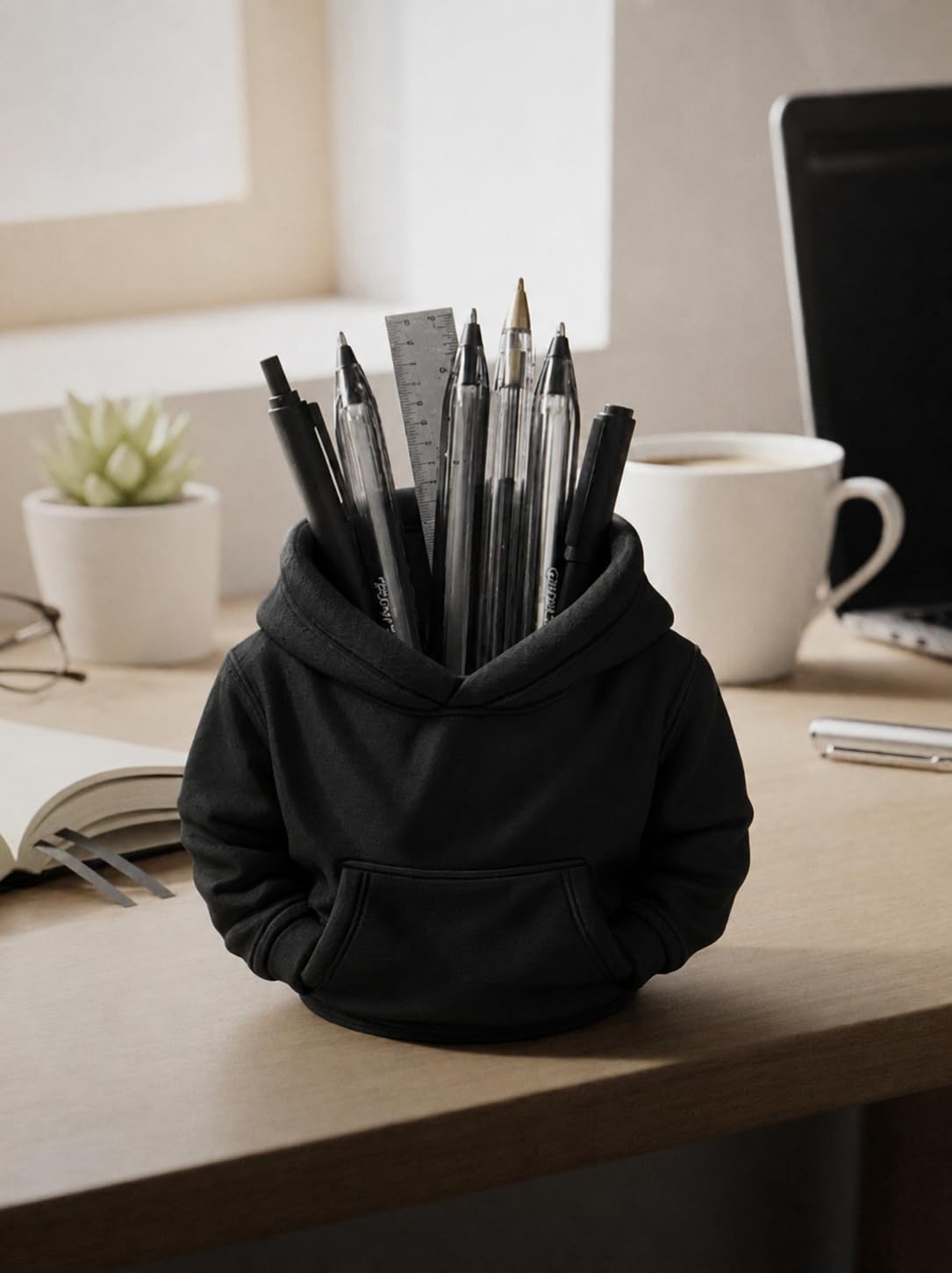 3D Printed Hoodie Pen Holder for Desk | Stylish Desktop Organizer for Pens, Pencils & Stationery | Decorative Office Desk Accessory for Home, Study Table & Gifting - Image 2