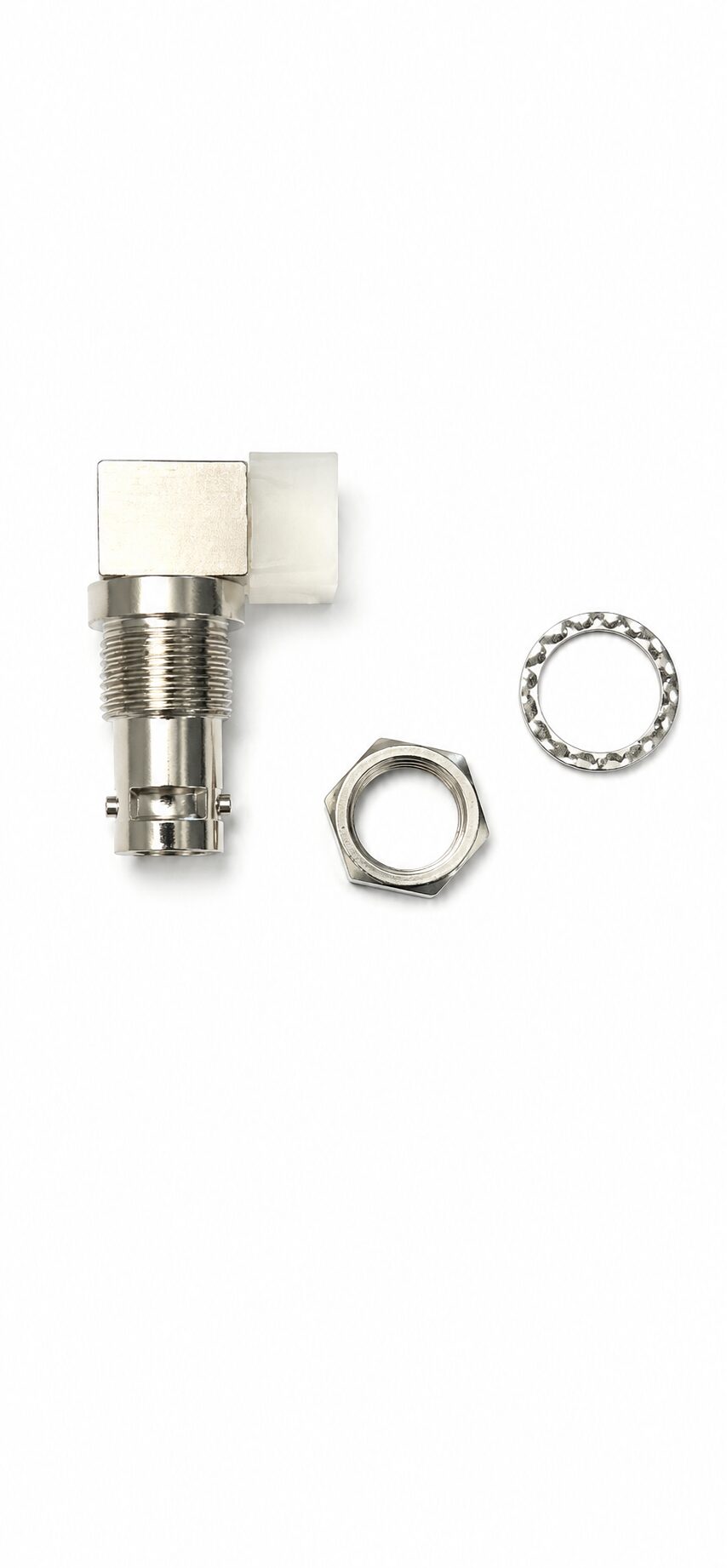 BNC Female Bulkhead Coaxial Connector Right Angle Through Hole For PCB Mount