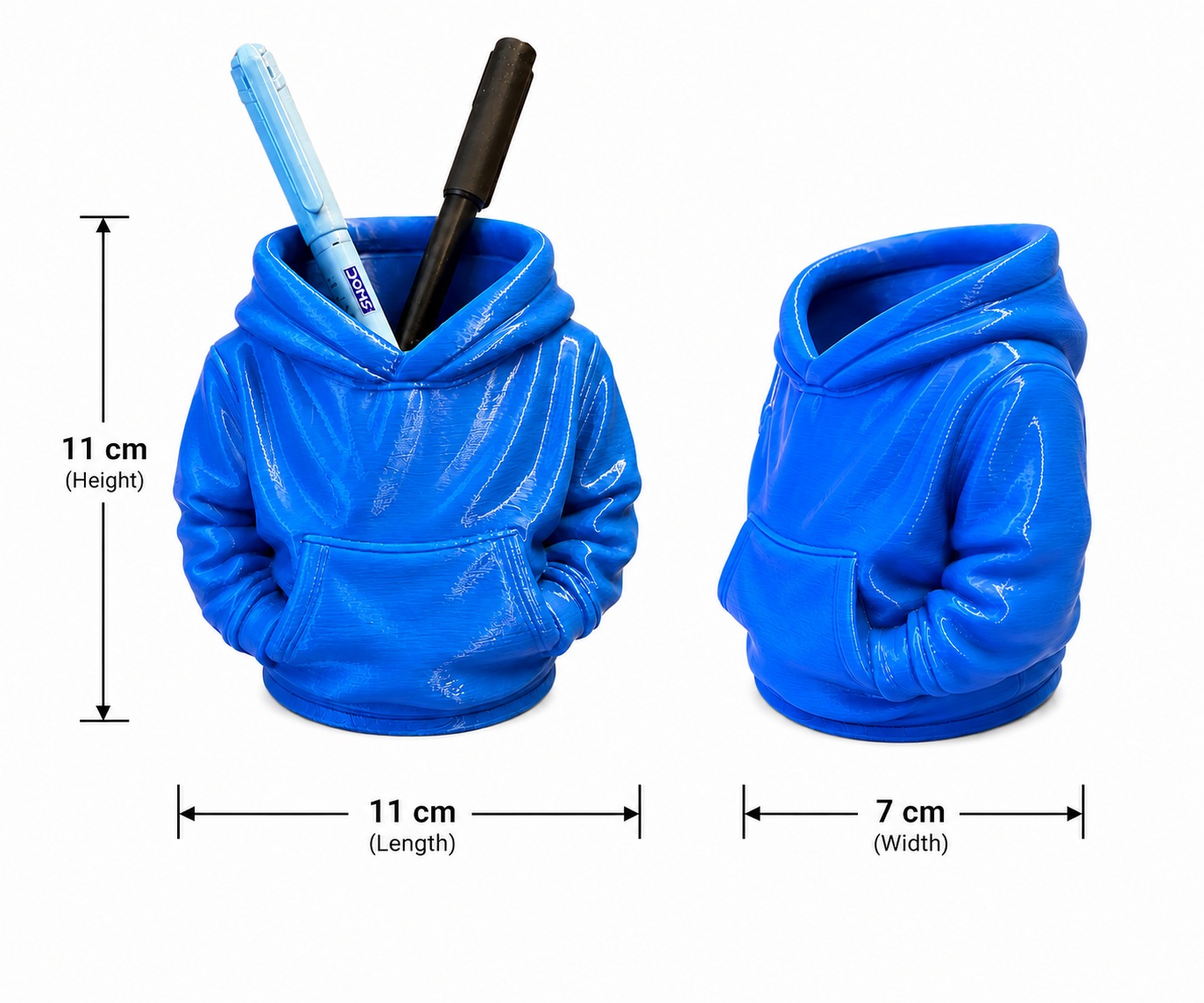 3D Printed Hoodie Pen Holder for Desk | Stylish Desktop Organizer for Pens, Pencils & Stationery | Decorative Office Desk Accessory for Home, Study Table & Gifting - Image 8