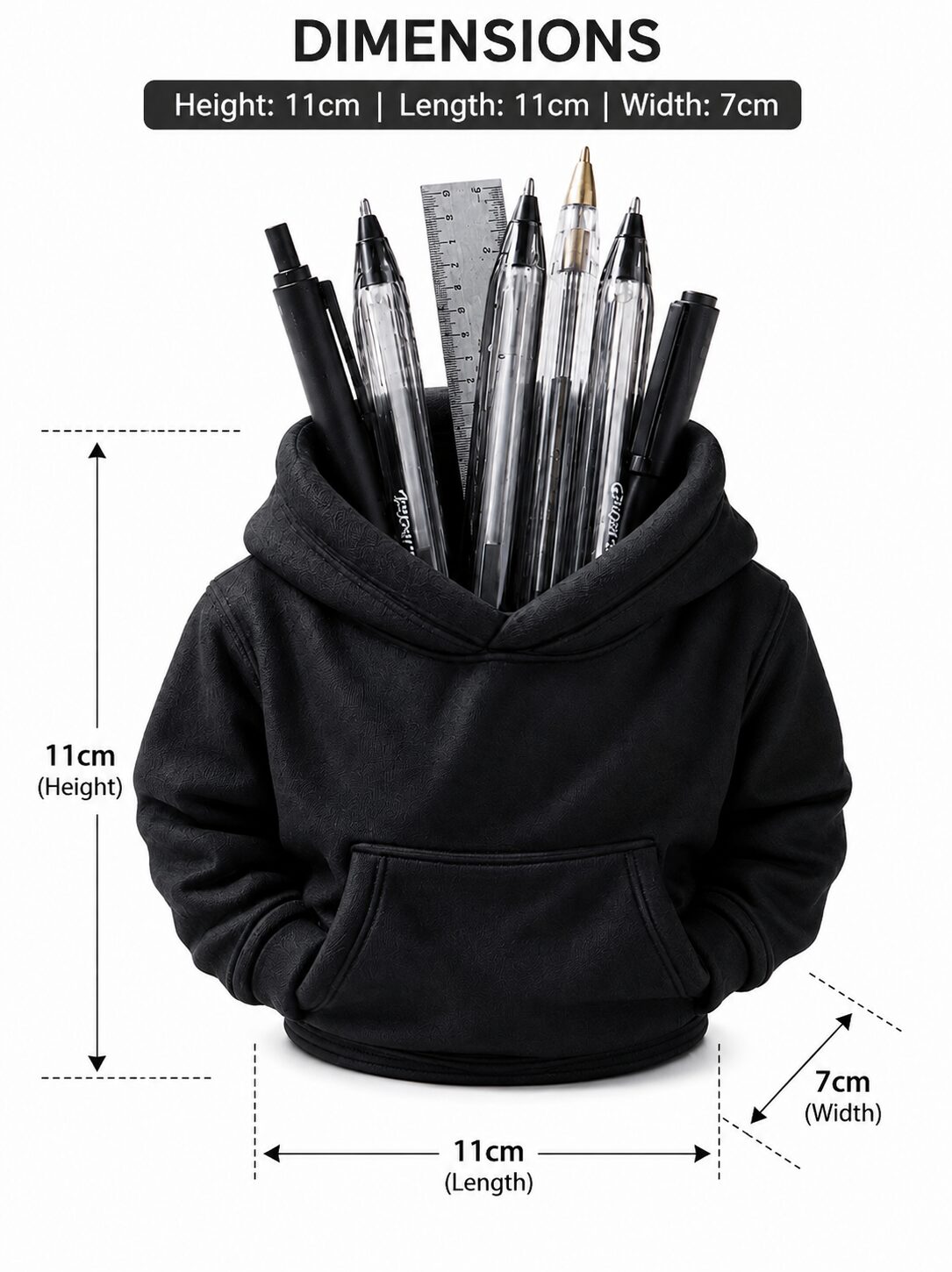 3D Printed Hoodie Pen Holder for Desk | Stylish Desktop Organizer for Pens, Pencils & Stationery | Decorative Office Desk Accessory for Home, Study Table & Gifting - Image 4