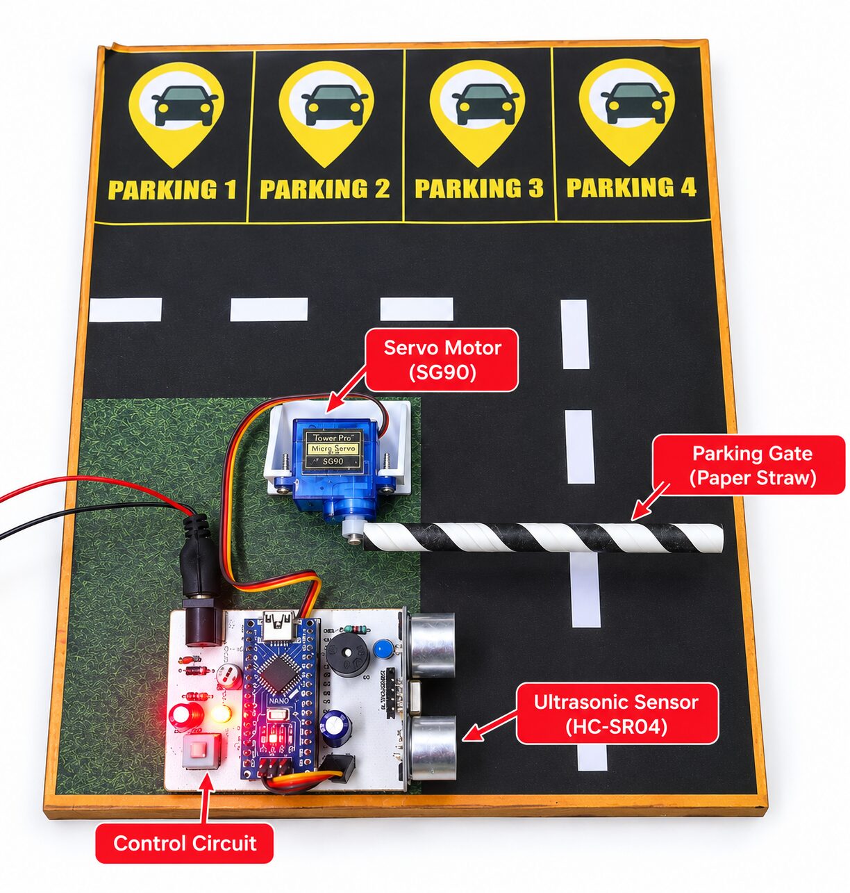 Automatic Smart Car Parking System Working Model – Ultrasonic Sensor & Servo Motor Based | Ready to Use - Image 2