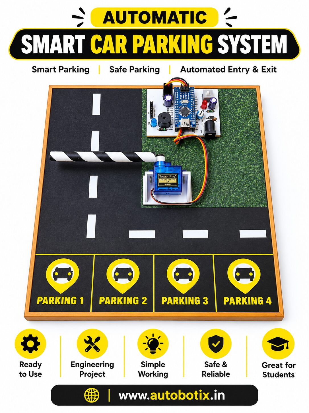 Automatic Smart Car Parking System Working Model – Ultrasonic Sensor & Servo Motor Based | Ready to Use - Image 4