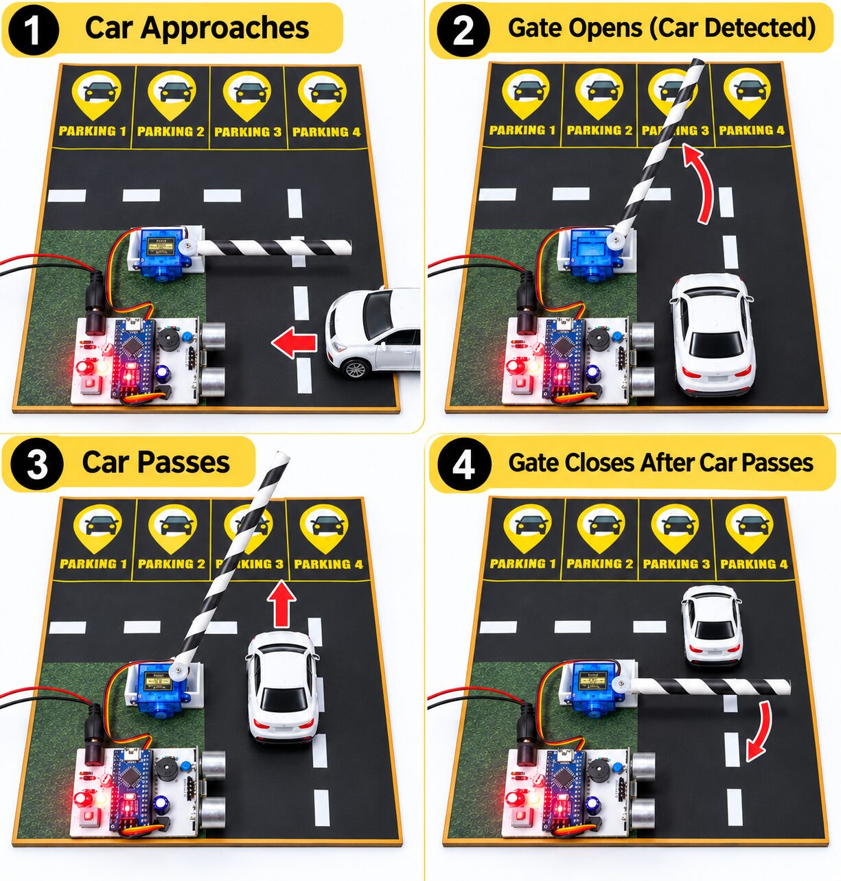 Automatic Smart Car Parking System Working Model – Ultrasonic Sensor & Servo Motor Based | Ready to Use - Image 5