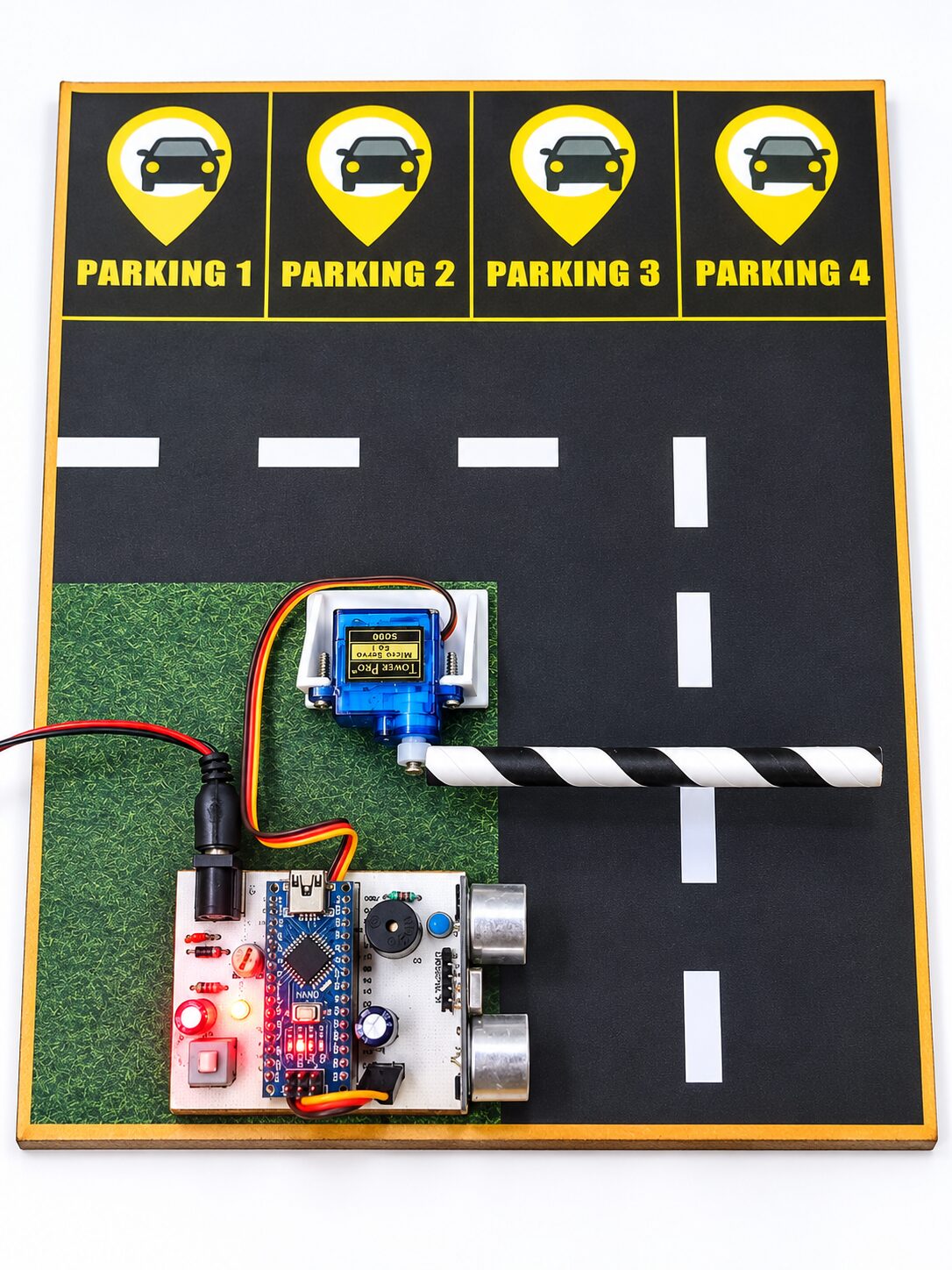 Automatic Smart Car Parking System Working Model – Ultrasonic Sensor & Servo Motor Based | Ready to Use